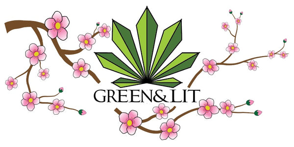 Green & Lit Cherry Blossom design. 