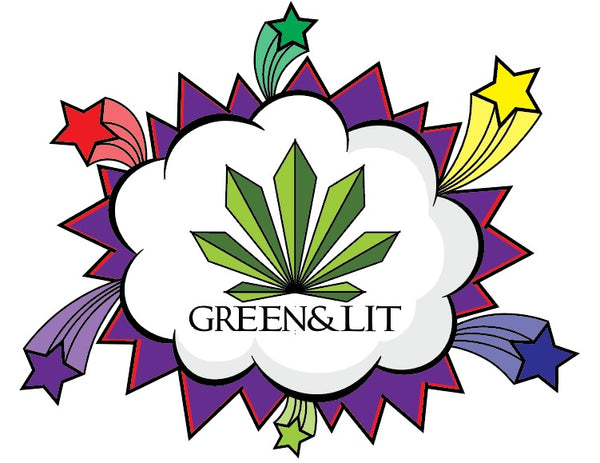 Green & Lit "Comic Cloud and Stars" Tank Top design. 