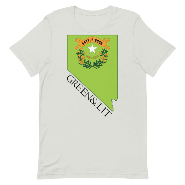 Green & Lit Nevada State Short-Sleeve T-Shirt for Men/Women