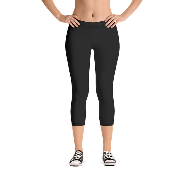 Green & Lit Black Capri Leggings for Women