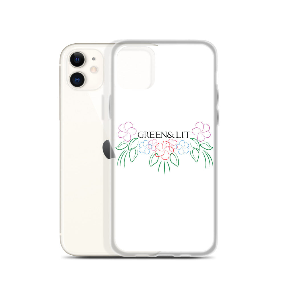 Green & Lit Plumeria iPhone Case