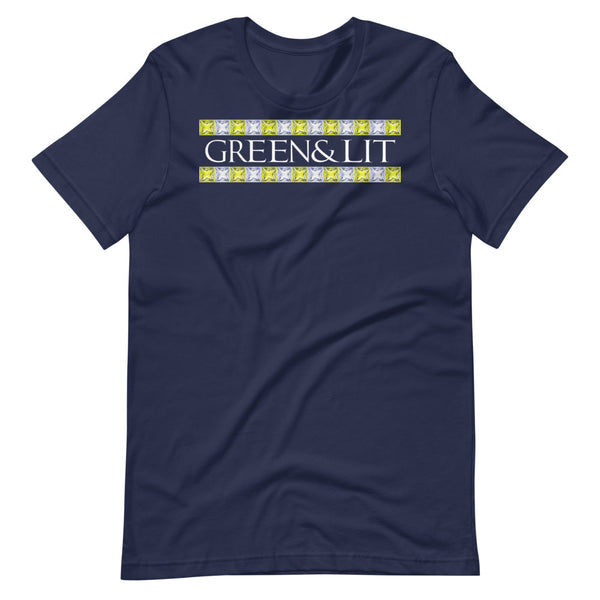 Navy Blue, Green & Lit, Canary Yellow Diamonds T-Shirt for Men/Women