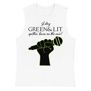 Green & Lit Spittin' Bars on the Mic Tank Top for Men/Women