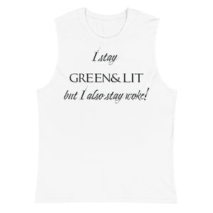 Green & Lit Stay Woke Tank Top for Men/Women