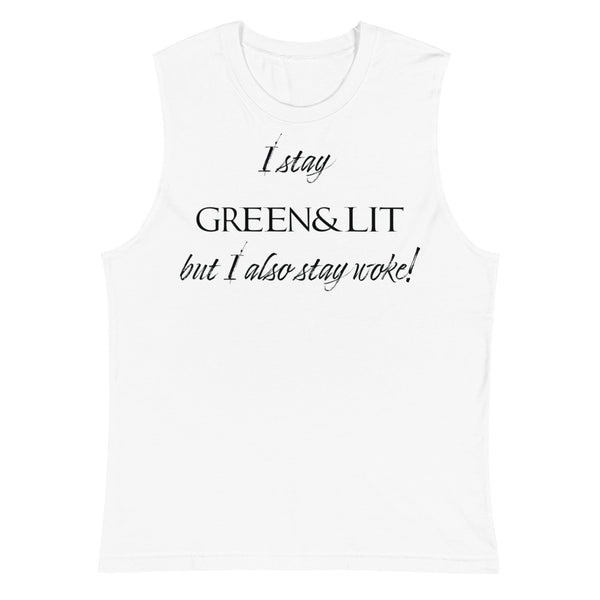 Green & Lit Stay Woke Tank Top for Men/Women