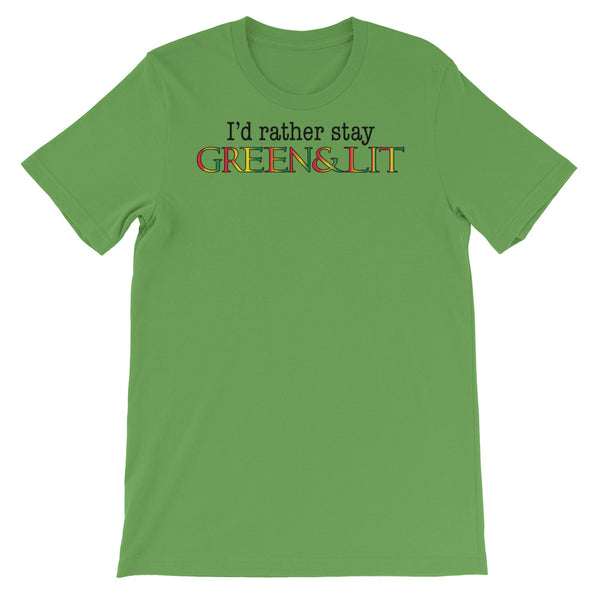 Rasta "I'd Rather Stay Green & Lit" T-Shirt for Men/Women