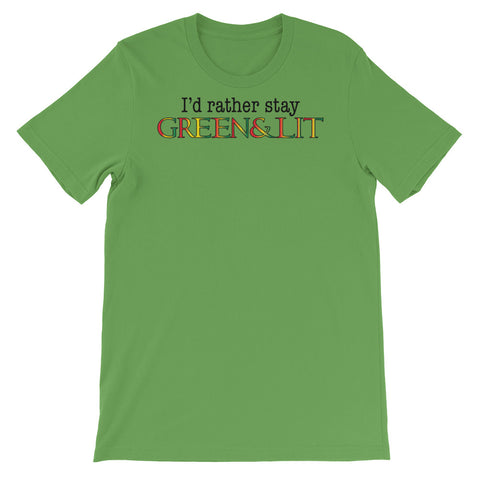 Rasta "I'd Rather Stay Green & Lit" T-Shirt for Men/Women