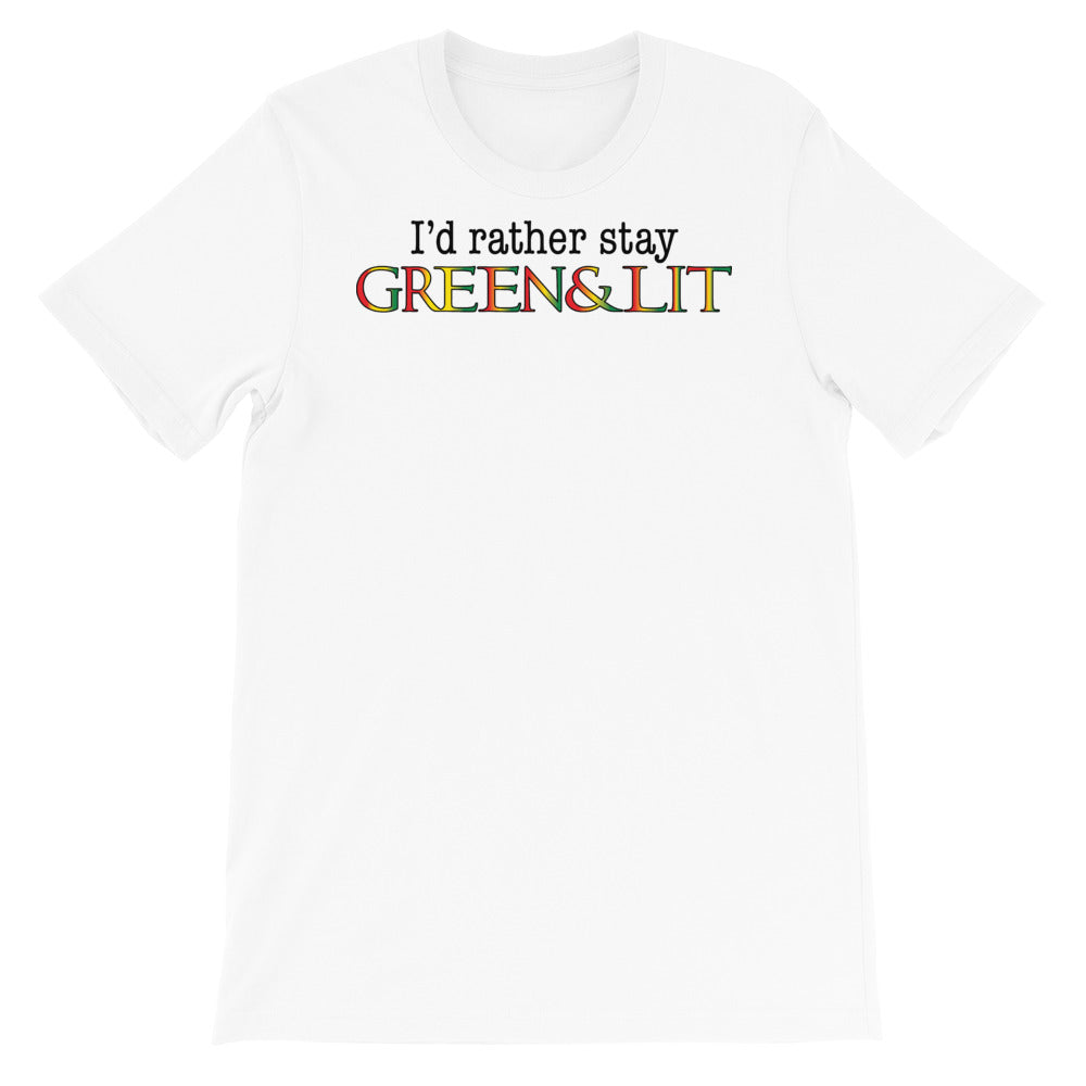 Rasta "I'd Rather Stay Green & Lit" T-Shirt for Men/Women