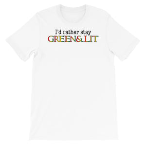 Rasta "I'd Rather Stay Green & Lit" T-Shirt for Men/Women