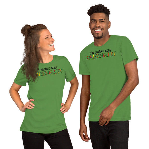 Rasta "I'd Rather Stay Green & Lit" T-Shirt for Men/Women
