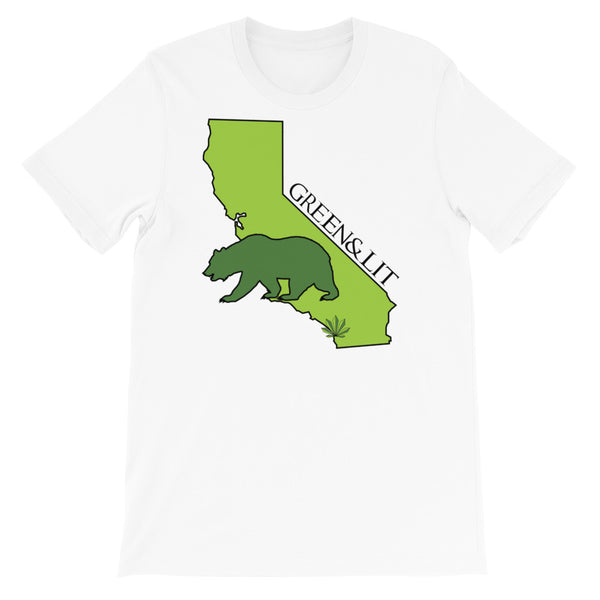 Green & Lit Cali Bear T-Shirt for Men/Women