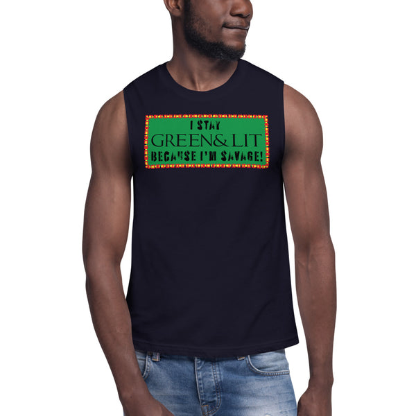 Green & Lit "Savage" Tank Top for Men/Women