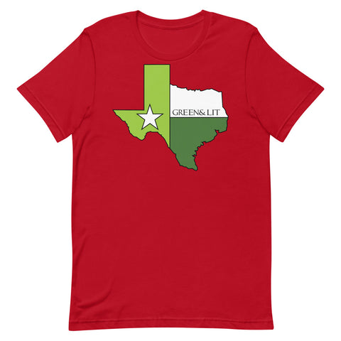 Green & Lit Texas State Short-Sleeve T-Shirt for Men/Women