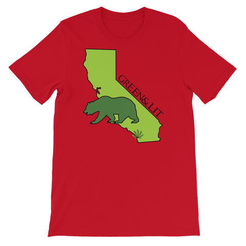 Green & Lit Cali Bear T-Shirt for Men/Women