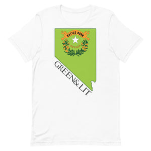 Green & Lit Nevada State Short-Sleeve T-Shirt for Men/Women