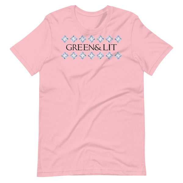 Pink, Green & Lit, Diamond Short-Sleeve T-Shirt for Men/Women