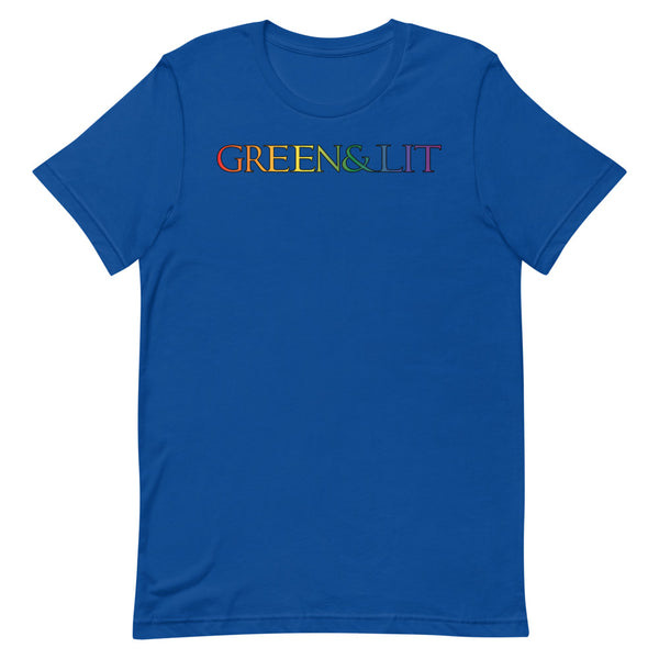 True Royal Blue, Green & Lit, Rainbow Theme Short-Sleeve T-Shirt for Men/Women