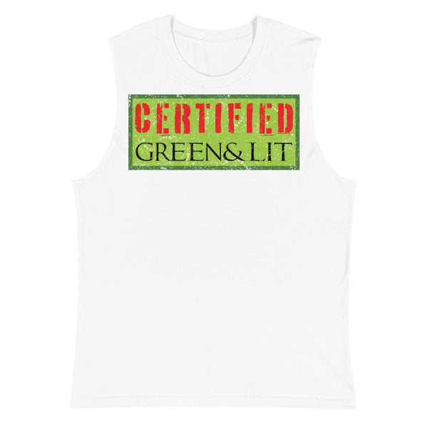 CERTIFIED Green & Lit Muscle Shirt for Men/Women