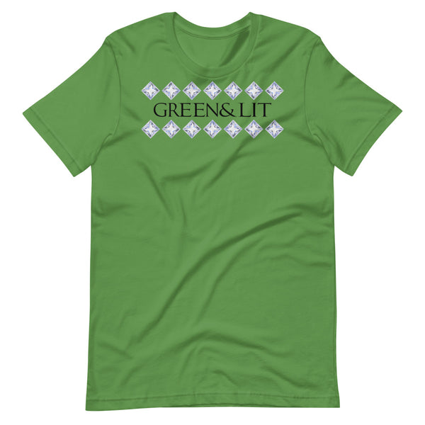 Leaf Green, Green & Lit, Diamond Short-Sleeve T-Shirt for Men/Women