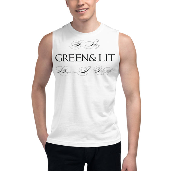 Green & Lit I Hustle Muscle Shirt for Men/Women