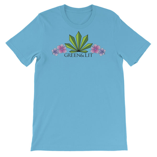 Greeb & Lit Floral Desing Short-Sleeve T-Shirt for Men/Women