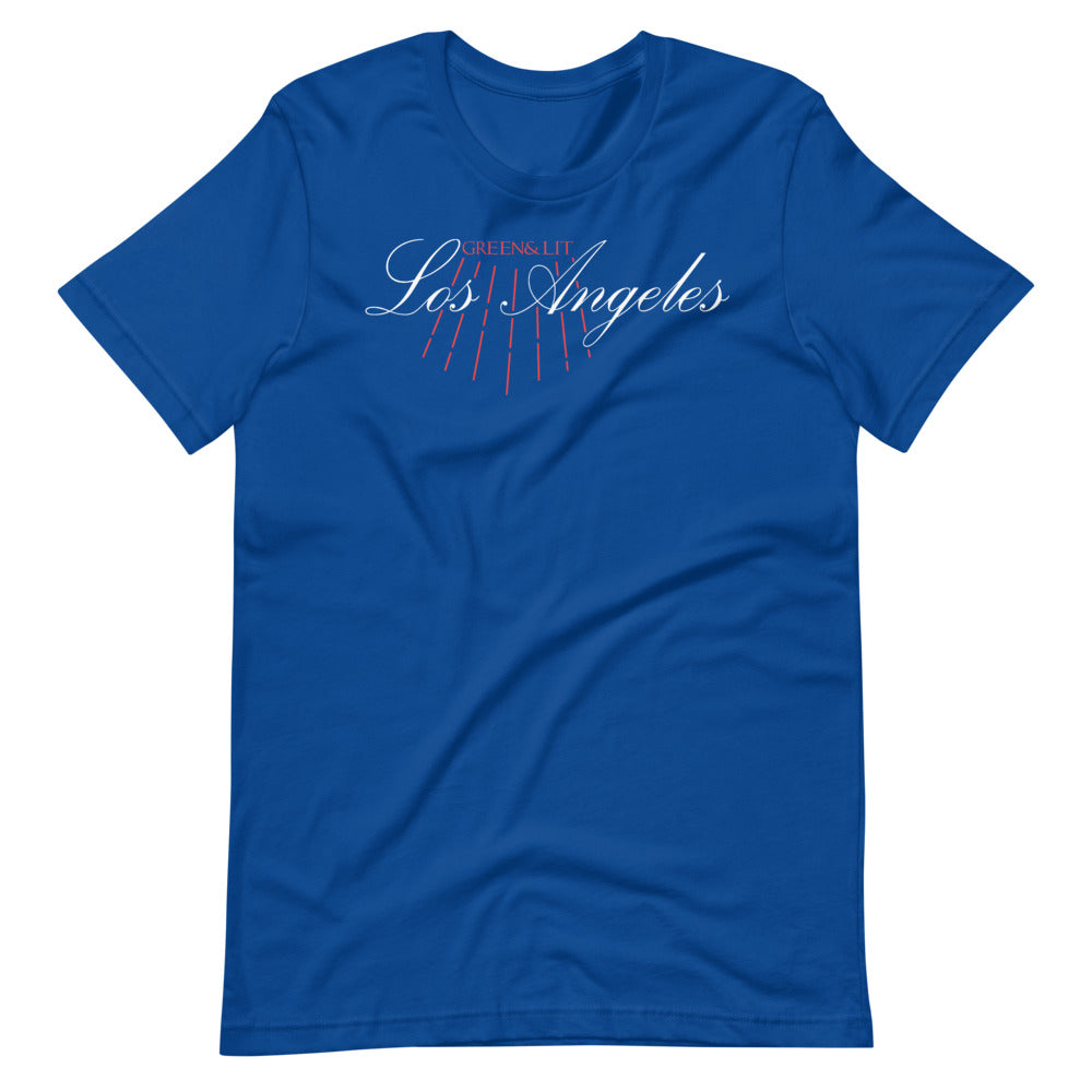 True Royal Blue, Green & Lit, Los Angeles Short-Sleeve T-Shirt for Men/Women