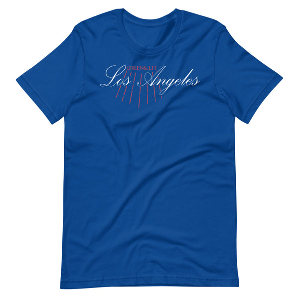 True Royal Blue, Green & Lit, Los Angeles Short-Sleeve T-Shirt for Men/Women