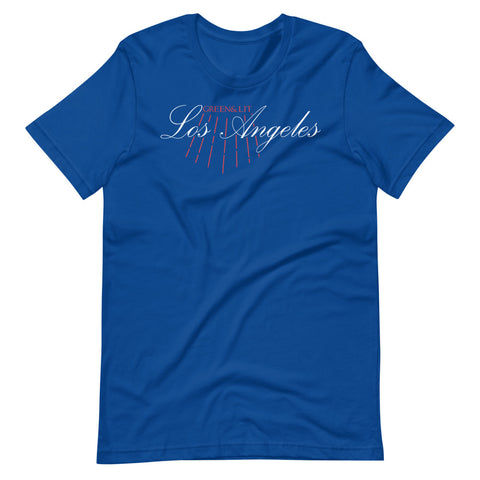 True Royal Blue, Green & Lit, Los Angeles Short-Sleeve T-Shirt for Men/Women