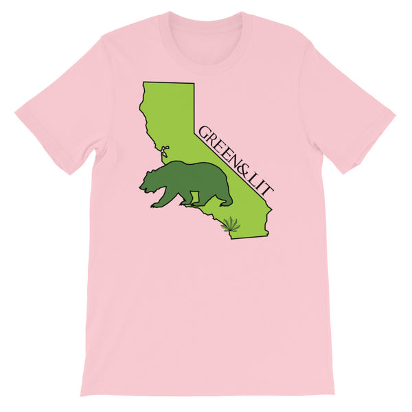 Green & Lit Cali Bear T-Shirt for Men/Women