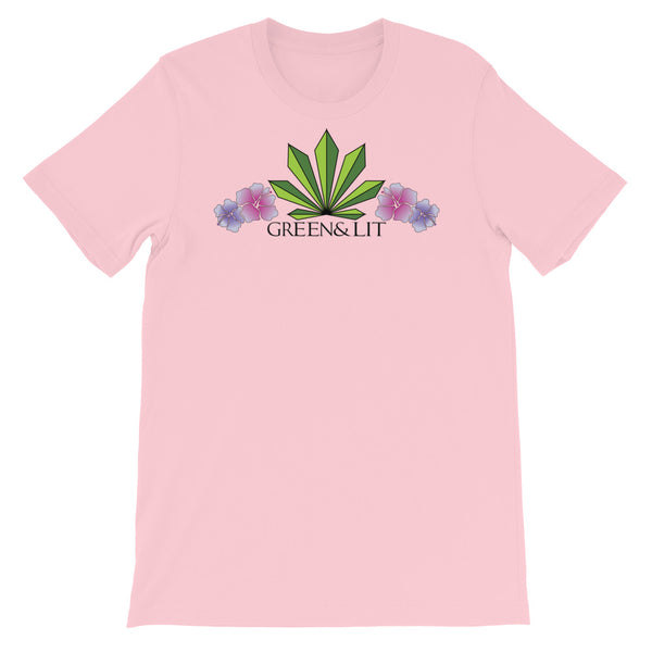 Greeb & Lit Floral Desing Short-Sleeve T-Shirt for Men/Women