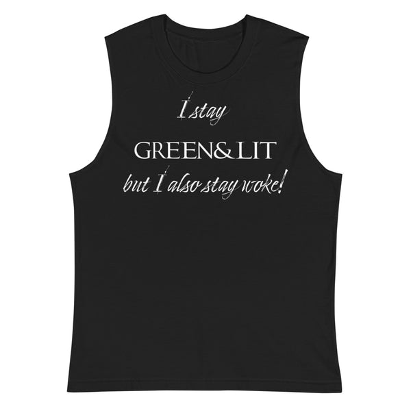 Green & Lit Stay Woke Tank Top for Men/Women