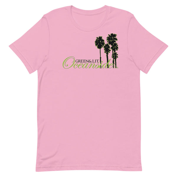 Lilac, "Oceanside, CA - Silhouette " Short-Sleeve T-Shirt By Green & Lit, for Men/Women