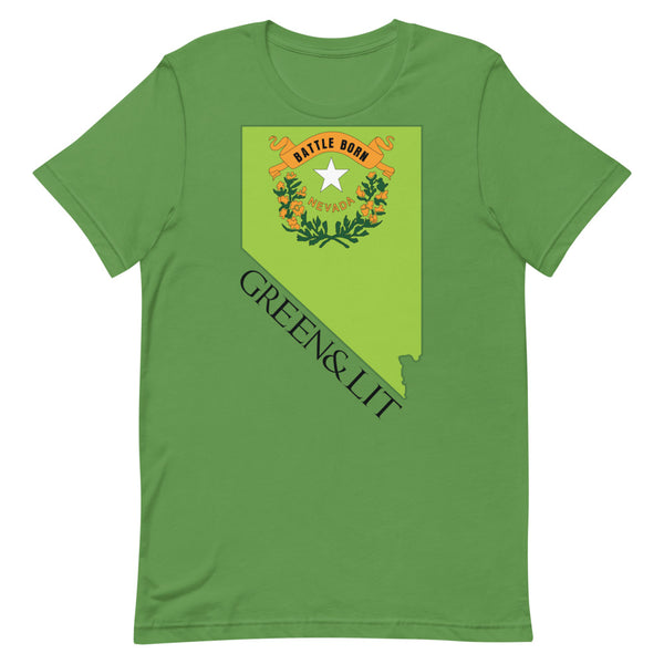 Green & Lit Nevada State Short-Sleeve T-Shirt for Men/Women