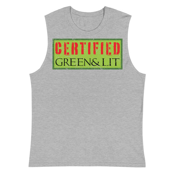 CERTIFIED Green & Lit Muscle Shirt for Men/Women