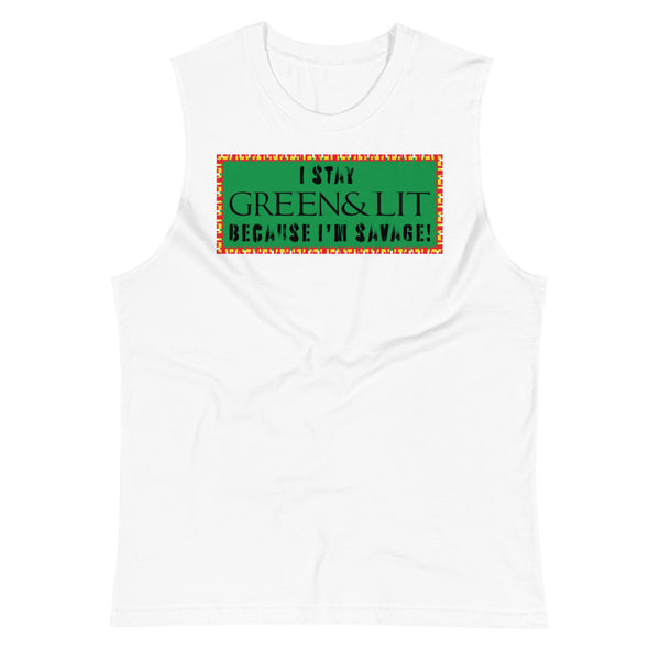 Green & Lit "Savage" Tank Top for Men/Women