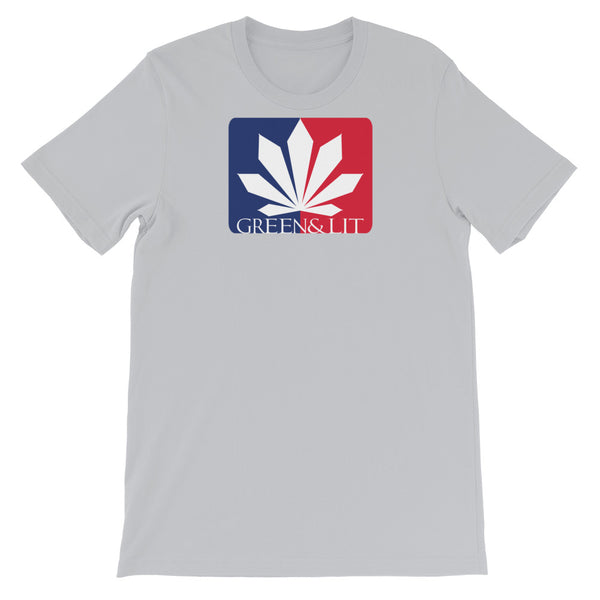 Green & Lit Red/Blue Logo Short-Sleeve T-Shirt for Men/Women