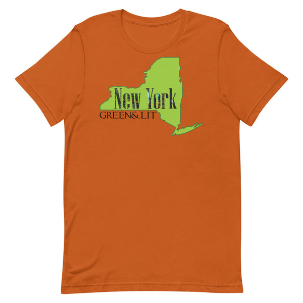 Autumn Orange, Green & Lit, New York State Short-Sleeve T-Shirt for Men/Women