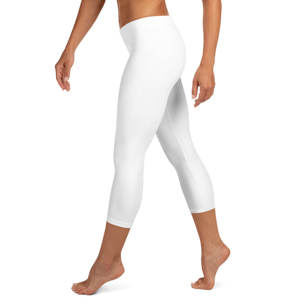 Green & Lit White Capri Leggings