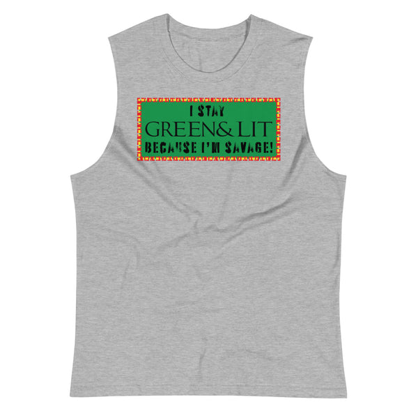 Green & Lit "Savage" Tank Top for Men/Women