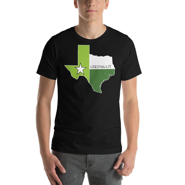 Green & Lit Texas State Short-Sleeve T-Shirt for Men/Women