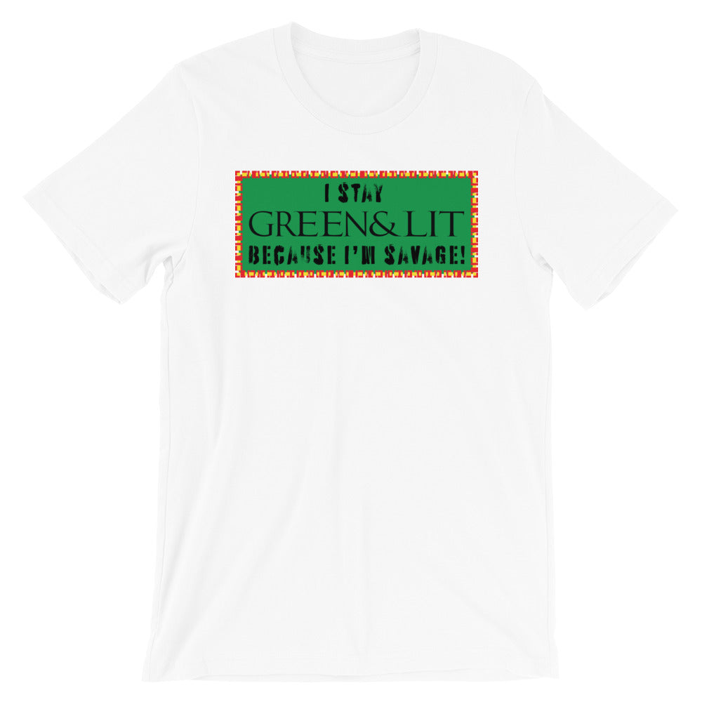 Green & Lit "Savage" Short-Sleeve T-Shirt for Men/Women