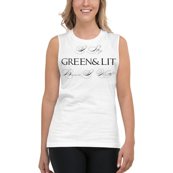 Green & Lit I Hustle Muscle Shirt for Men/Women