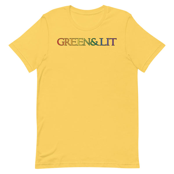 Yellow, Green & Lit, Rainbow Theme Short-Sleeve T-Shirt for Men/Women