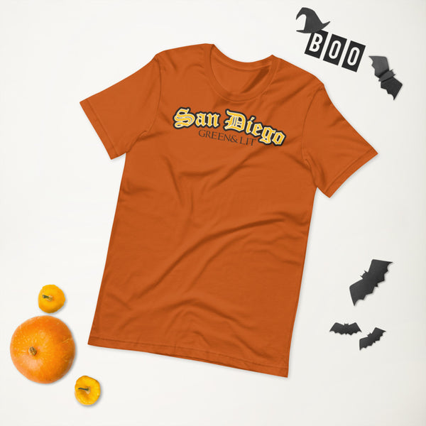 Autumn Orange, Green & Lit, San Diego Short-Sleeve T-Shirt for Men/Women