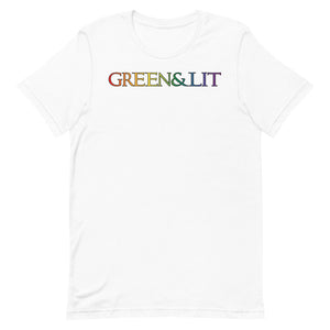 White, Green & Lit, Rainbow Theme Short-Sleeve T-Shirt for Men/Women