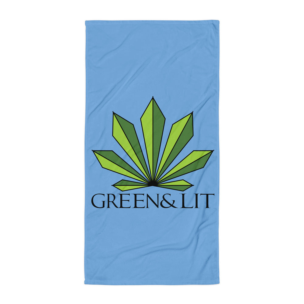 Green & Lit Blue Beach Towel, Size 30"x60" Inches