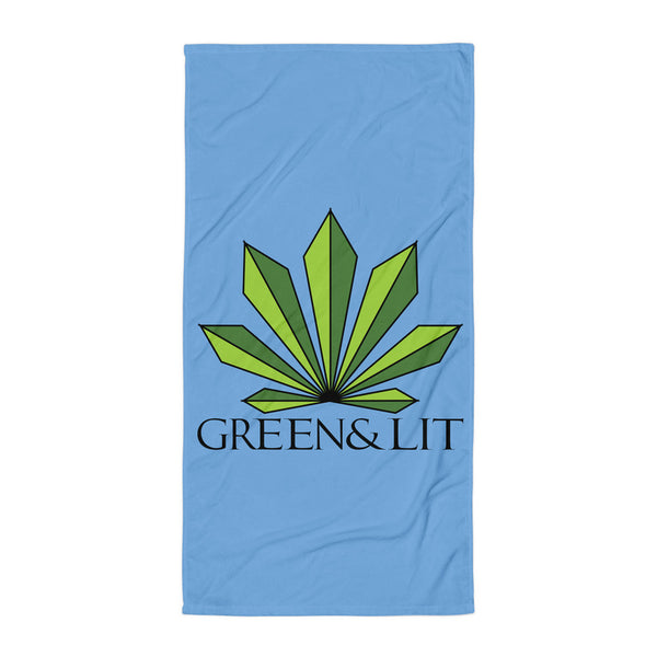 Green & Lit Blue Beach Towel, Size 30"x60" Inches