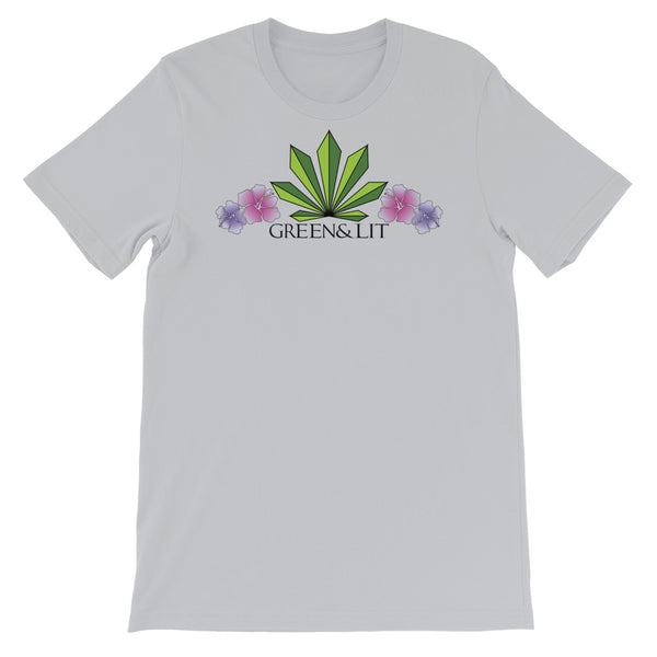 Greeb & Lit Floral Desing Short-Sleeve T-Shirt for Men/Women