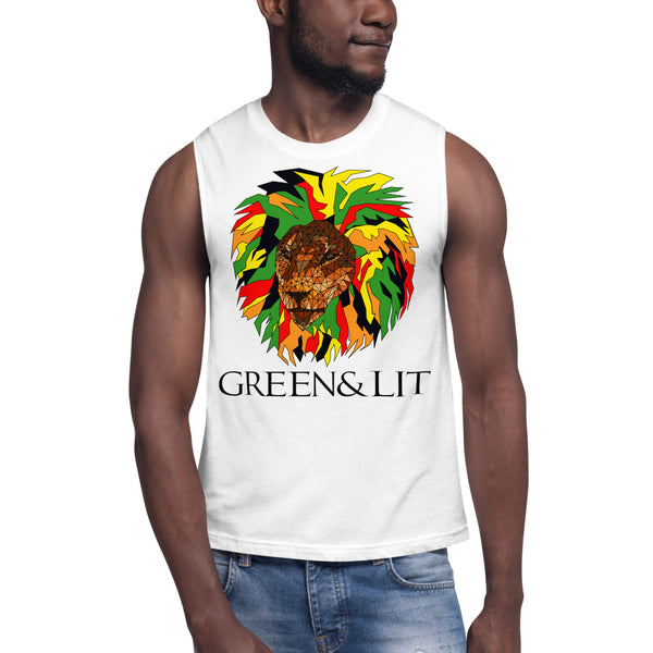 Green & Lit Lion Muscle Shirt for Men/Women