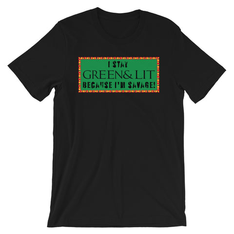 Green & Lit "Savage" Short-Sleeve T-Shirt for Men/Women